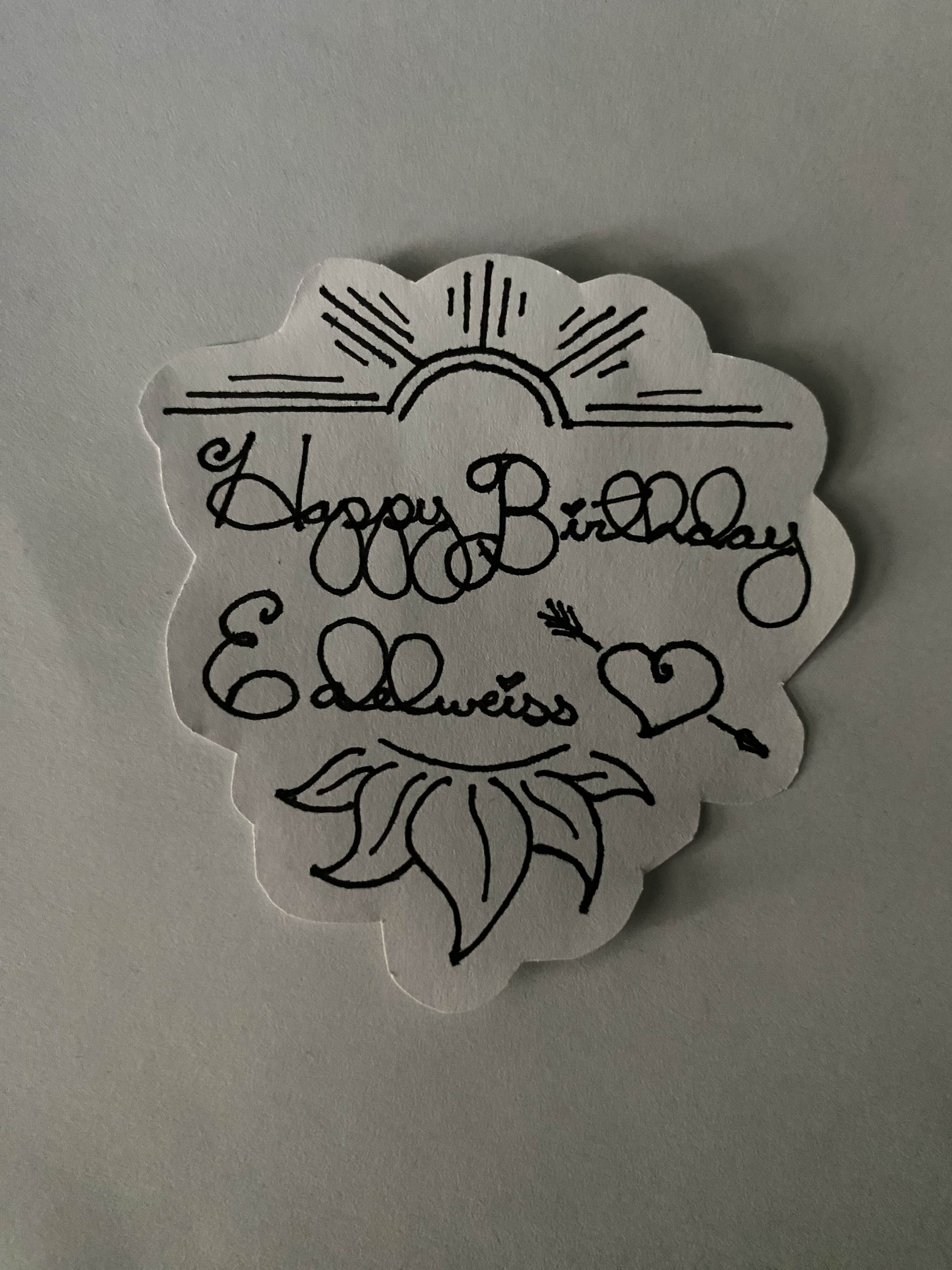 calligraphy of a happy birthday wish