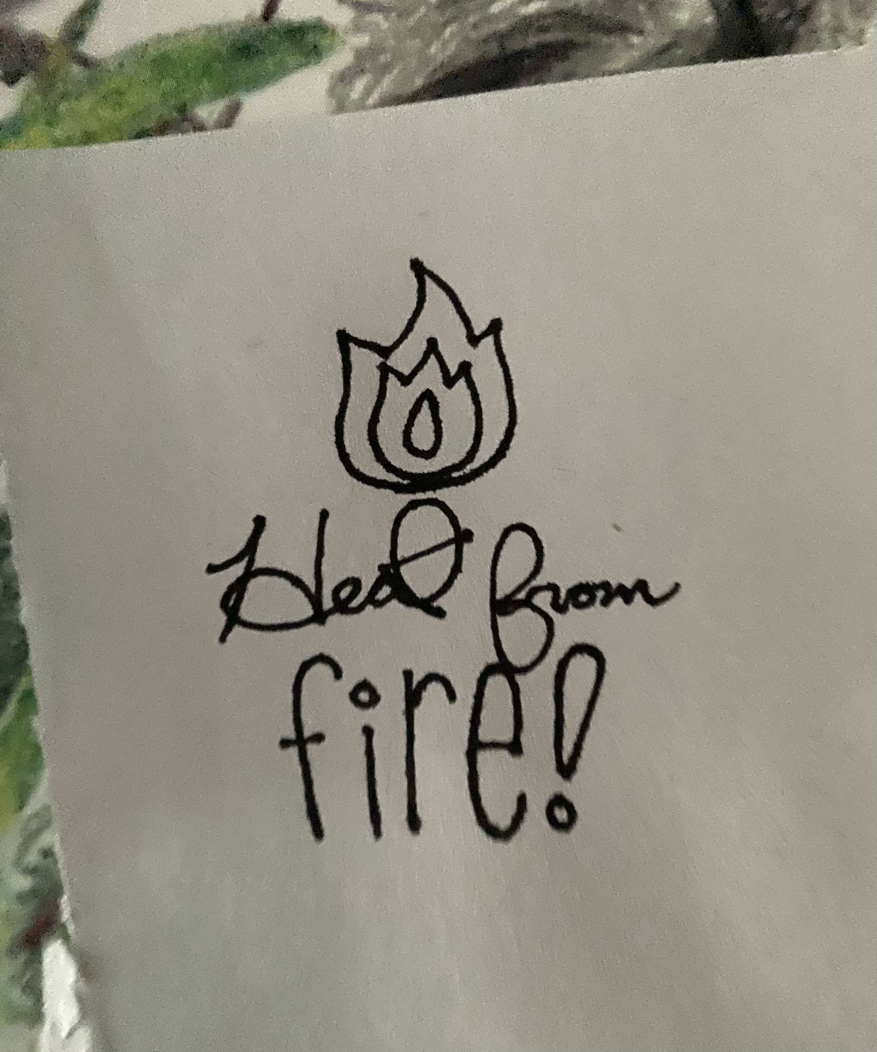 calligraphy of heat from fire