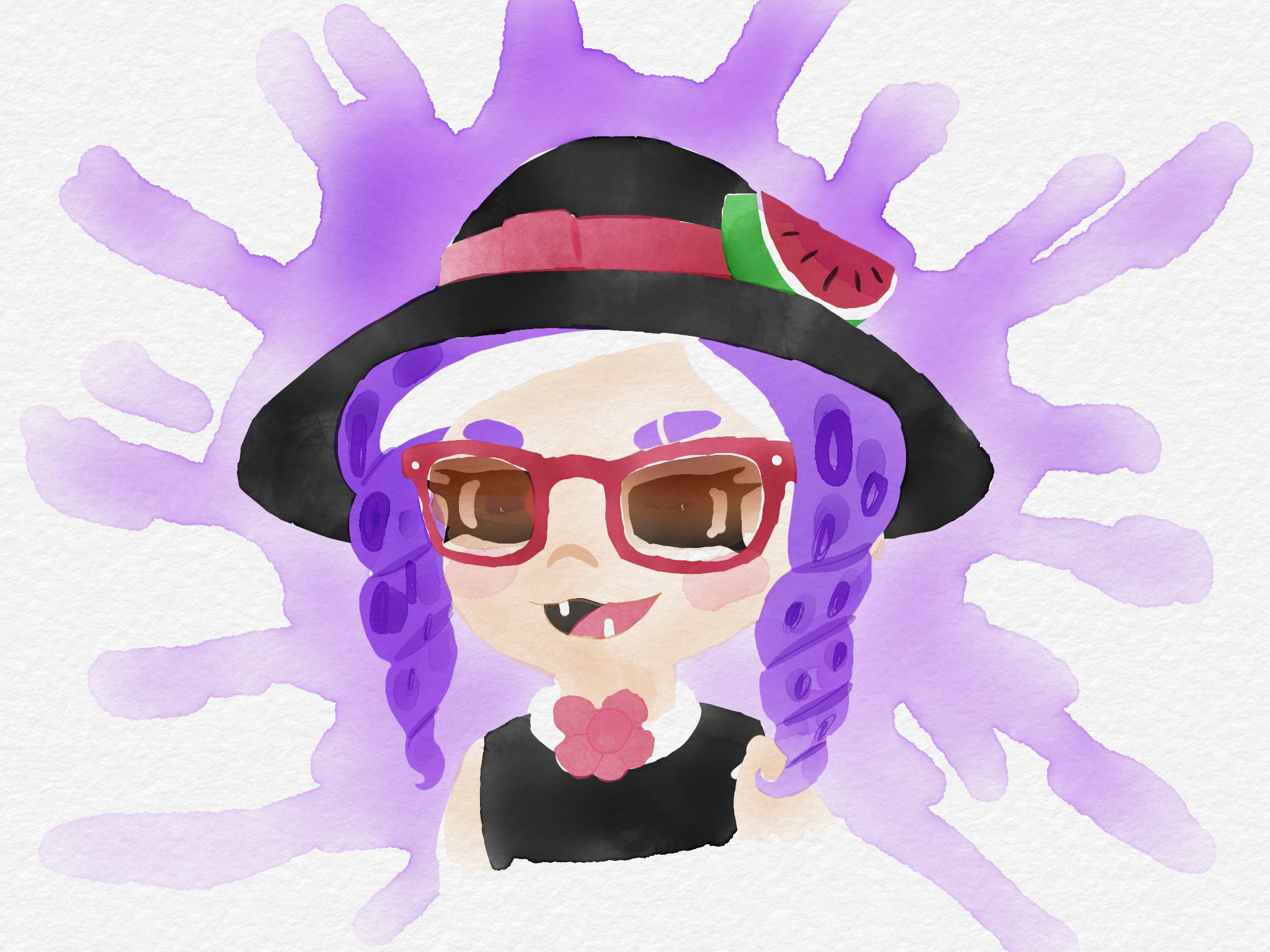 a splatoon octoling in a cute hat